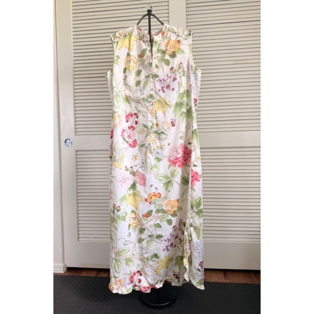 Bette Inc. Collection Honolulu Floral Maxi Dress‎ Size 20 White Pink Tropical